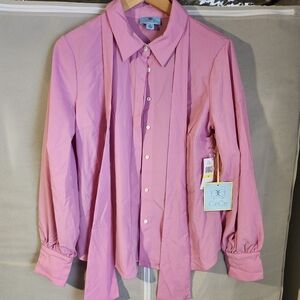 CeCe Pink Button-Up Women's Shirt